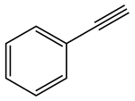 Structuurformule van fenylacetyleen