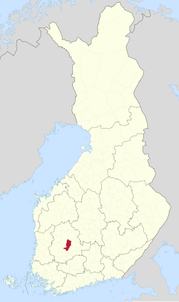 Kaart met de locatie van Tampere