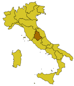 Umbria régió elhelyezkedése