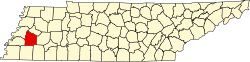 Karte von Haywood County innerhalb von Tennessee