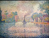 Paul Signac, 1901, L'Hirondelle Steamer on the Seine, vaj në kanavacë, Galeria Kombëtare në Pragë