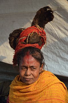 ’n Sadhvi, of vroulike sadhu, in Kalkutta