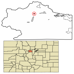 Location of the Town of Empire in the Clear Creek County, Colorado.