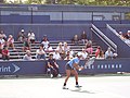 Sania Mirza Playing Doubles During The 2006 U.S. Open