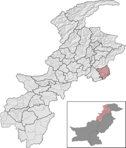 Abbottabad District (red) in Khyber Pakhtunkhwa