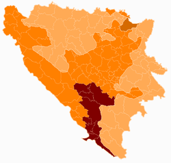 Герцеговино-Неретвенский кантон на карте