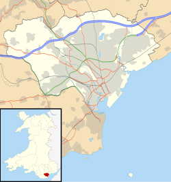Localização de Cardiff no País de Gales.