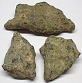drei Aes rude Stücke, 8. bis 3. Jahrhundert v. Chr. Prämonetär
