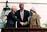 Bill Clinton, Yizhak Rabin und Yasser Arafat