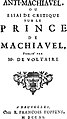 Title page from Anti-Machiavel (1740) by Frederick the Great