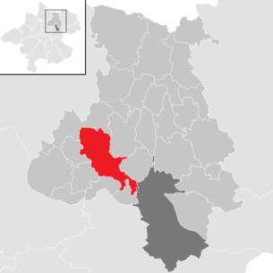 Lage der Gemeinde Gramastetten im Bezirk Urfahr-Umgebung (anklickbare Karte)