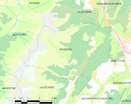 Mapa obce Bonneval