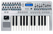 A Novation Remote 25 two-octave MIDI controller