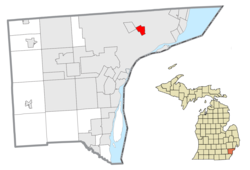 Location of Hamtramck in Wayne County, Michigan