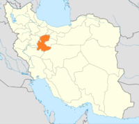 Merkezi Eyaletinin İran'daki konumu.