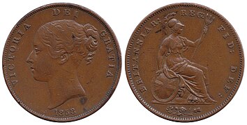 1 Penny 1858 Königin Victoria