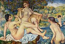Renoirs Les Grandes Baigneuses (1884-1887), dat zijn overgang naar een traditionelere werkwijze markeert.