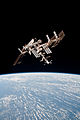 Photo of the ISS and Endeavour taken from Soyuz TMA-20