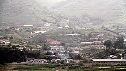 View of Manpo from the Ji'an Yalu River Border Railway Bridge