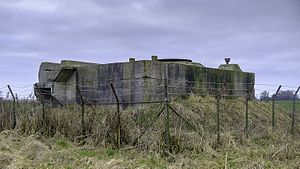 Close-up van een van de bunkers