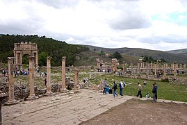 La place, vue depuis le temple Septimien.