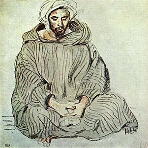 Eugène Delacroix, Étude d’arabe assis.