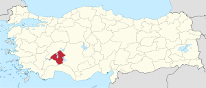 Location of Isparta Province in Turkey