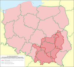 Малополша на картата на Полша