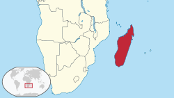 Madagaskar dúnya kartasında