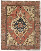 Serapi carpet, Heriz region, Northwest Persia, circa 1875, with predominantly rectilinear design