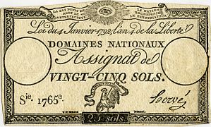 Assignat de 25 sols par Droz.