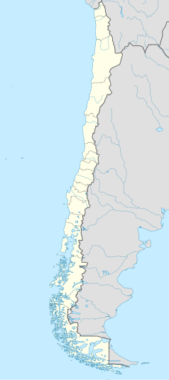 Mapa konturowa Chile, blisko centrum u góry znajduje się punkt z opisem „La Serena”