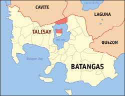 Peta Batangas dengan Talisay dipaparkan