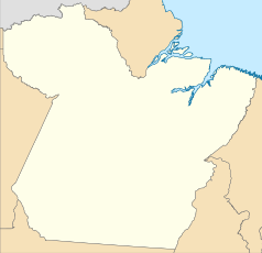 Mapa konturowa Pará, blisko centrum na prawo u góry znajduje się punkt z opisem „Breves”