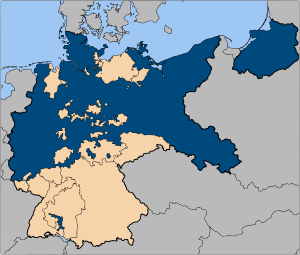 Вольная дзяржава Прусія (сінім) у межах Германіі падчас Веймарскай рэспублікі