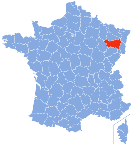 व्हॉझचे फ्रान्स देशाच्या नकाशातील स्थान