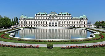 Barockschloss Belvedere in Wien mit Eckpavillons