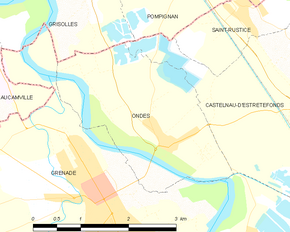 Poziția localității Ondes