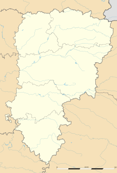 Mapa konturowa Aisne, po prawej znajduje się punkt z opisem „Sissonne”