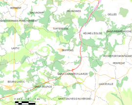 Mapa obce Briffons