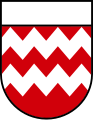 Unter silbernem Schildhaupt in Rot zwei silberne Zickzackbalken (Geislingen/Zollernalb)