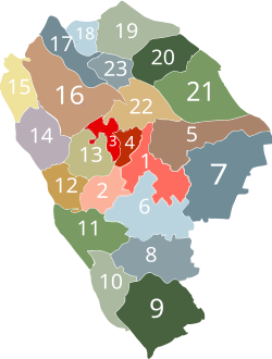 Dachong is labelled '12' in this map of Zhongshan