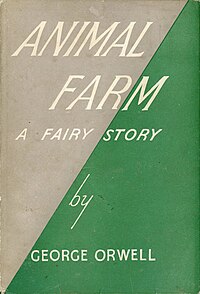 Framsida på första utgåvan av Animal Farm (1945).