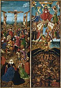 Jan van Eyck, Crucifixion and Last Judgement diptych, c. 1430–40