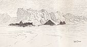 Лагерь на 86°13’36’’ с. ш. 7 апреля 1895 года. Гравюра по рисунку Нансена