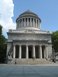 Neoclassical building with Doric columns and a rotunda