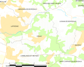 Mapa obce Cénac