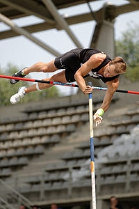 Théo Mancheron in the men’s decathlon during the French Athletics Championships 2013