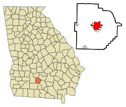 Location in Tift County and the state of Georgia