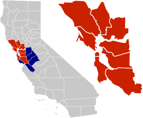 Poziția localității San Francisco Bay Area